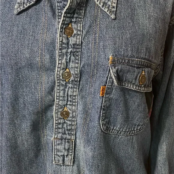 Vintage Orange Tag Levi’s Denim Pullover Shirt - Picture 2 of 12